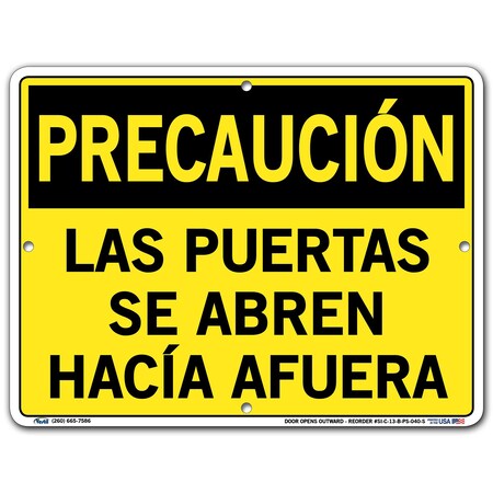 Vestil Polystyrene Sign, 9-1/2" Height, 12-1/2" Width, Polystyrene, Rectangle, Spanish SI-C-13-B-PS-040-S